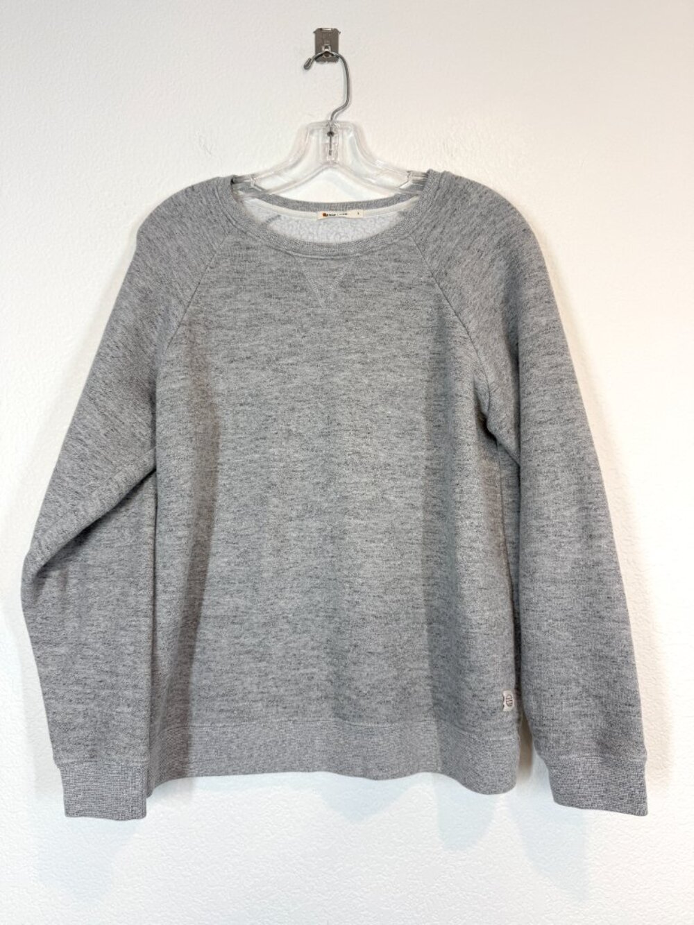 Marine Layer Gray Crewneck Fleece Sweatshirt Large Cozy Casual Sherpa - Picture 9 of 9